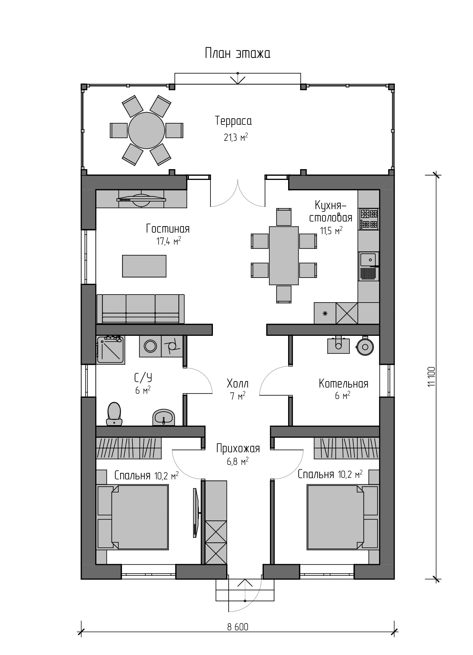 Планировка ПСД-21 — вариант 1, Марий Эл, Чувашия, Киров и Н. Новгород